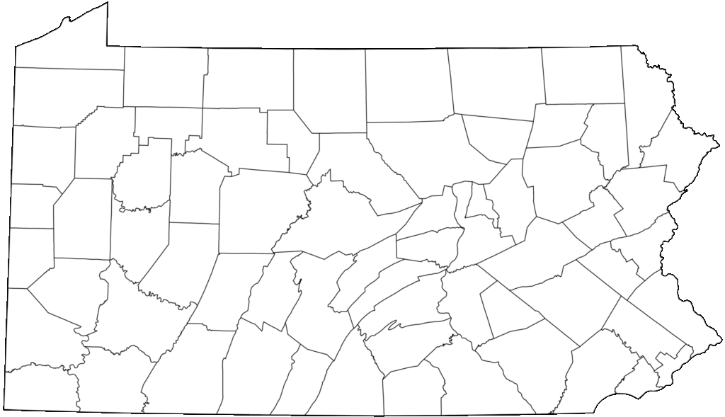blank map of the counties of pennsylvania